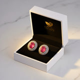 Roshni 24K Gold Heart Ruby Studs