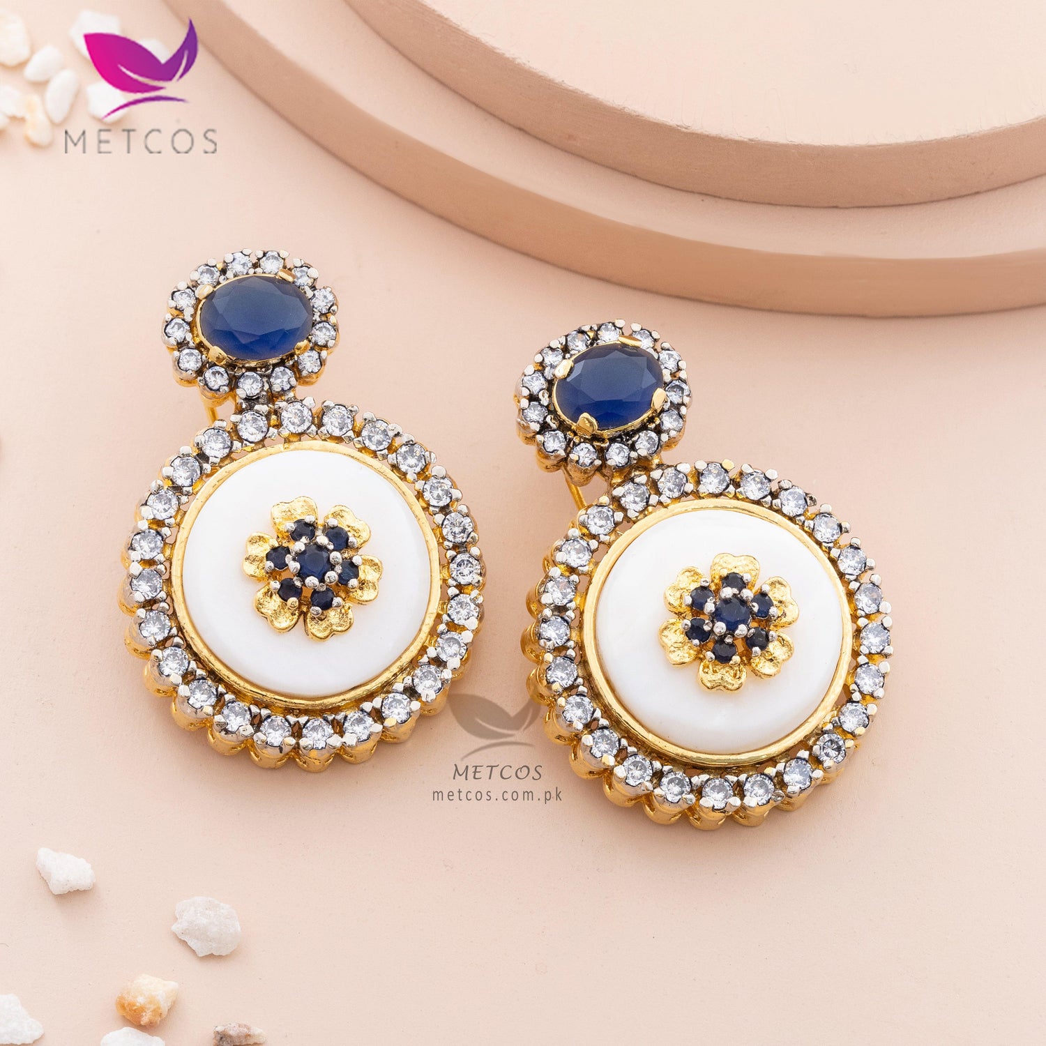 Handmade artificial gold plated earrings – Metcos Designer Jewelry