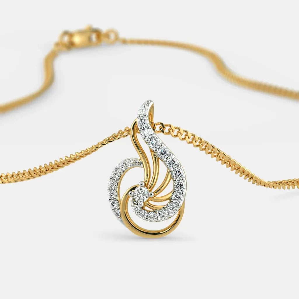 Close-up of the Burlington 24K gold plated diamond-cut pendant