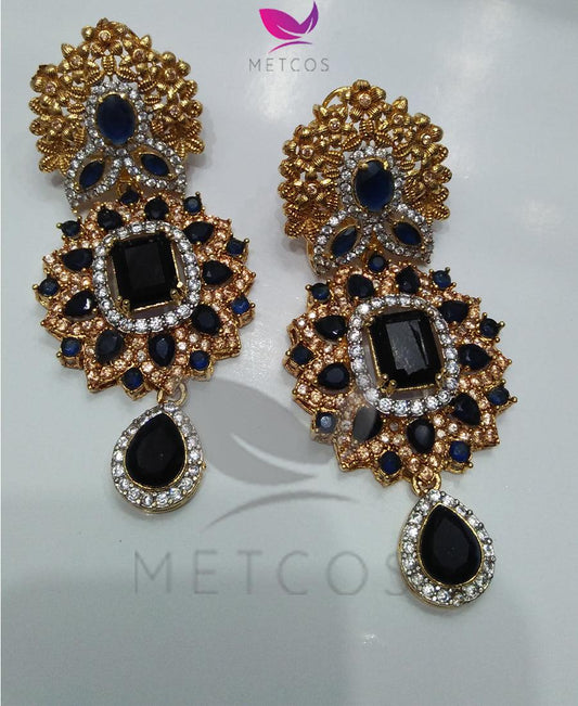 Ethnic Desire 24K gold plated earrings with traditional filigree detailing and zircon accents
