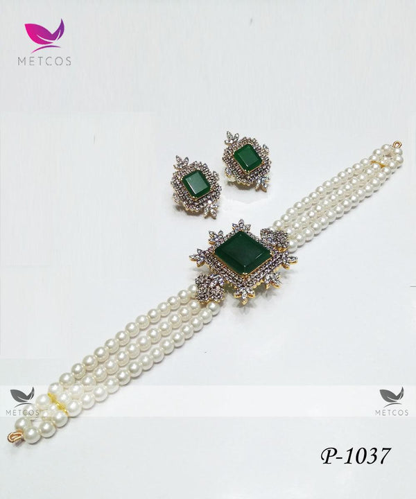 Zirconish Diamond Cut Chokar Set