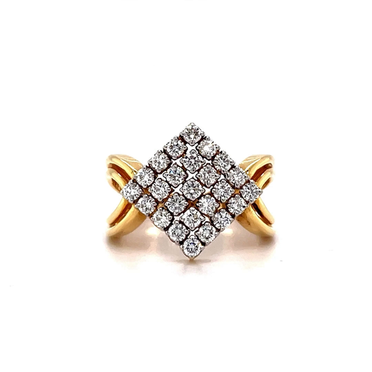 Celestial Sparkle adjustable ring in 24K gold plating with a cluster of American zircon