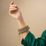 Ultra Premium Shield Zirconia Bangle | 24K Gold Plated | 2 Bangles(1Pair)