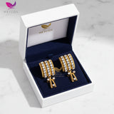 Ultra Premium Shield Zirconia Drop | 24k Gold Plated, Casted with Real American Zircons. | Free Delivery