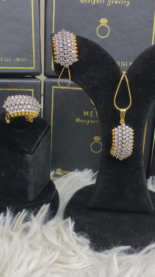 Penta Shield Diamond Locket Set