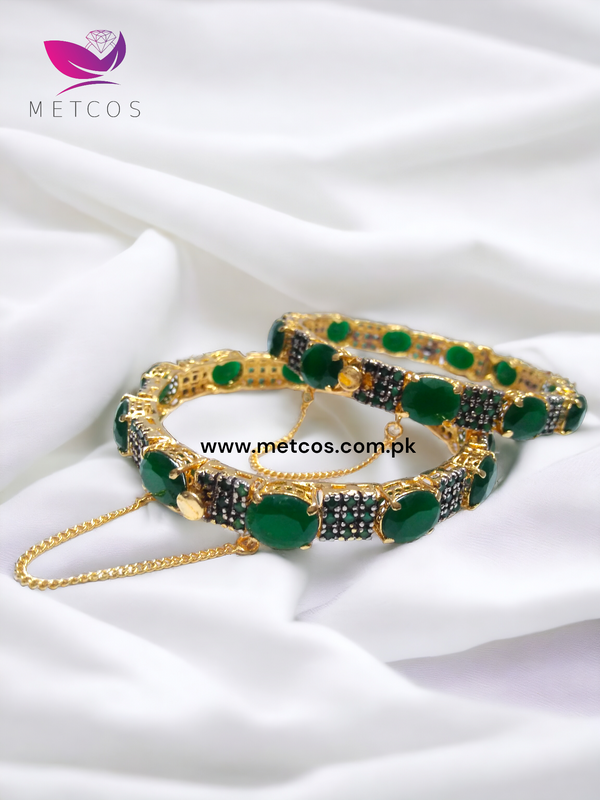 Emerald Lovers |24K Gold Plated , Real American Zircons