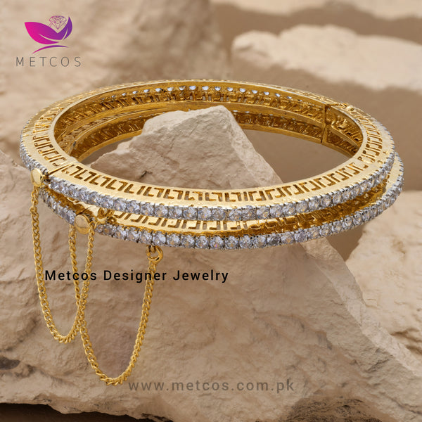 Golden Grace Bangles | 24K Gold Plated | 2 Bangles(1Pair)