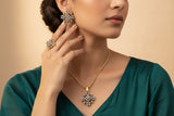 Emaan Heritage Diamond-Cut Locket Set