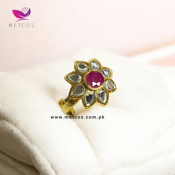 Ruby Kundan Ring